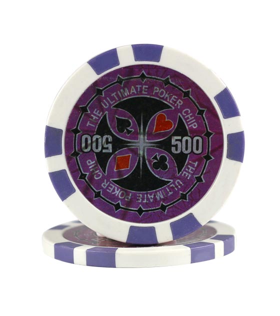 Ultimate Poker chip purple (500), roll of 25
